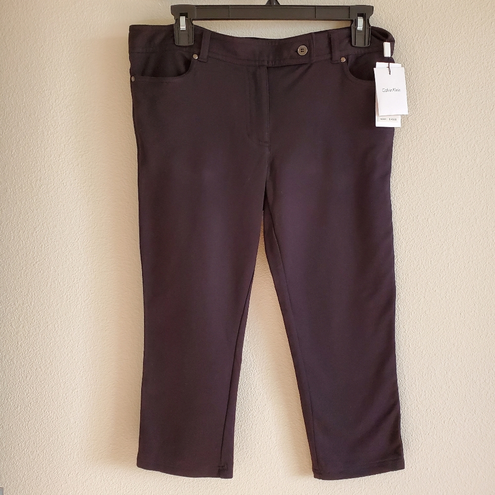 Calvin Klein Black Cropped Pants New Size S